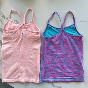 Pair of Ivivva by Lululemon Power Y tanks in excellent condition, girls size 8